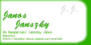 janos janszky business card